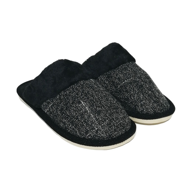 Papuci casa barbati Lanno, Negru