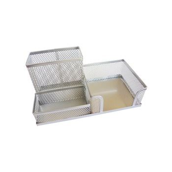 Suport pentru accesorii de birou metalic mesh Forpus 30622 silver Suport pentru accesorii de birou metalic mesh Forpus 30622 silver
