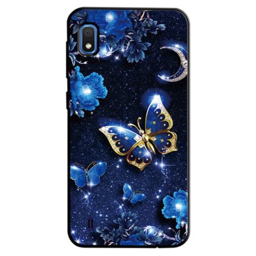 Carcasa Husa Samsung Galaxy A10 model Golden Butterfly, Antisoc + Folie sticla securizata Samsung Galaxy A10 Tempered Glass Viceversa
