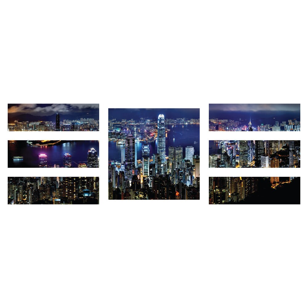 Hong Kong - Tablou canvas 7 piese - 150x60cm