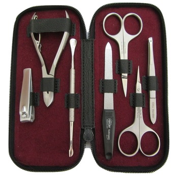 Trusa pentru manichiura Otto Herder (Solingen), 7 piese inox, finisaj mat Trusa pentru manichiura Otto Herder (Solingen), 7 piese inox, finisaj mat