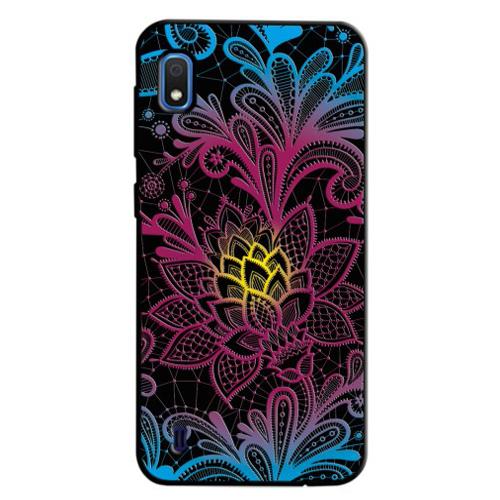 Carcasa Husa Samsung Galaxy A10 model Neon Flower, Antisoc + Folie sticla securizata Samsung Galaxy A10 Tempered Glass Viceversa