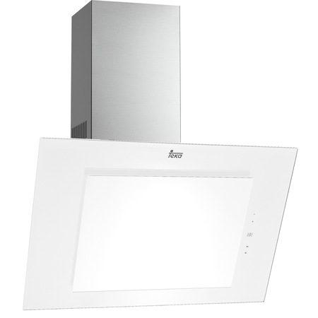 Hota incorporabila decorativa Teka DVT 980 White, Putere de absorbtie 825 mc/h, 1 motor EcoPower, 90 cm, Design vertical, Touch Control, Sistem de iluminare LED, Filtre aluminiu, Timer, Clasa A, Cristal alb