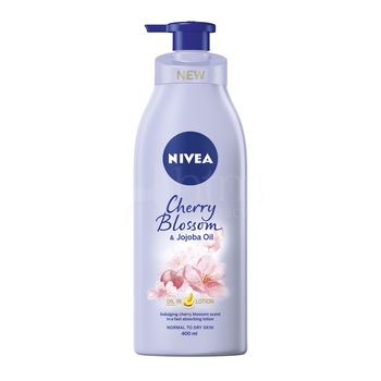 Lotiune de corp Nivea Cherry Blossom & Jojoba Oil pentru piele normala si uscata, 400 ml Lotiune de corp Nivea Cherry Blossom & Jojoba Oil pentru piele normala si uscata, 400 ml