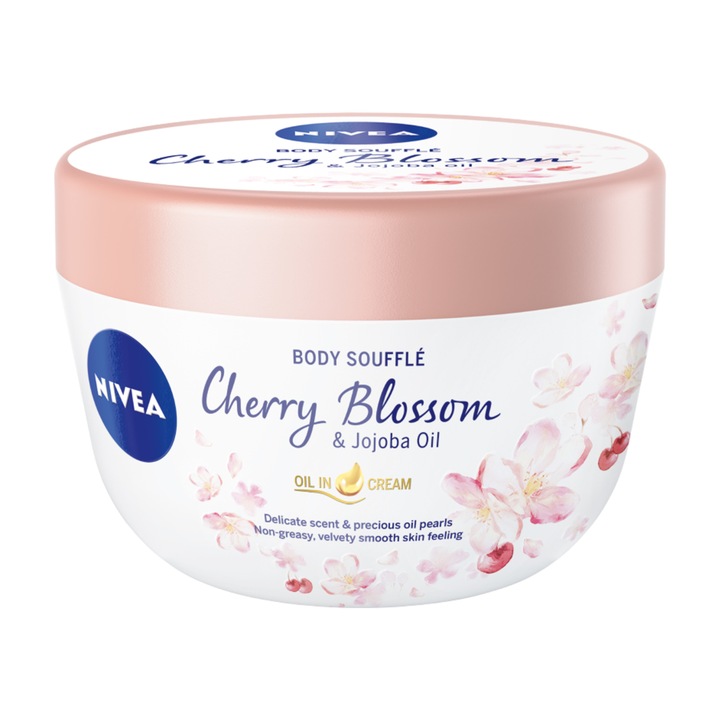 Nivea Cseresznyevirág és Jojobaolaj Testápoló Soufflé, 200 ml
