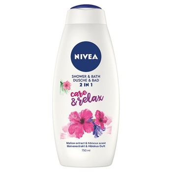 Spuma de baie Nivea Care&Relax, 750 ml Spuma de baie Nivea Care&Relax, 750 ml