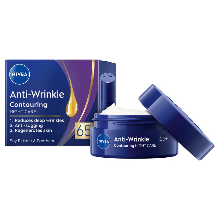 Nivea Ráncok elleni éjszakai krém, 65+, 50 ml