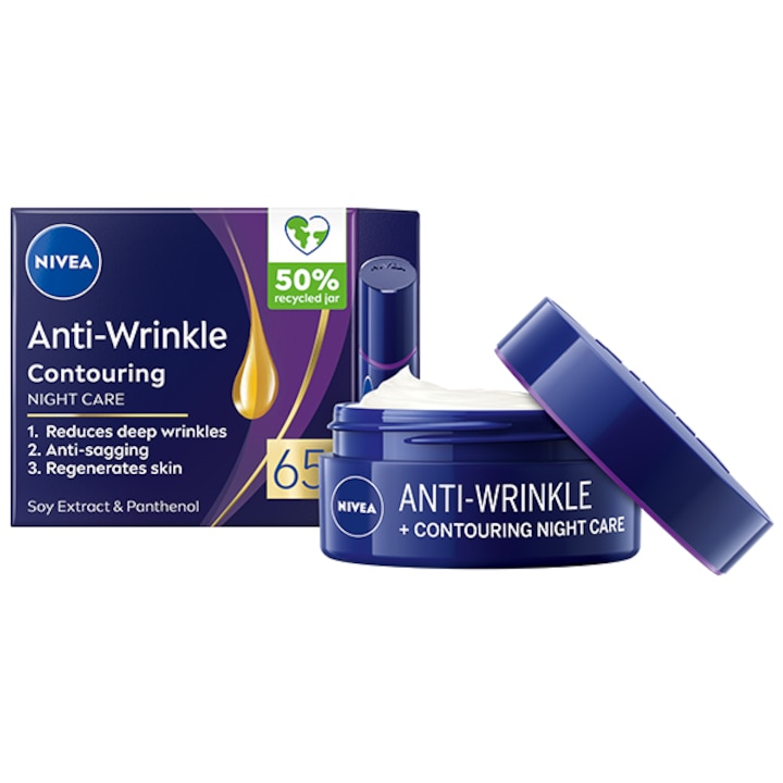 Crema de noapte NIVEA anti-rid 65+, 50 ml