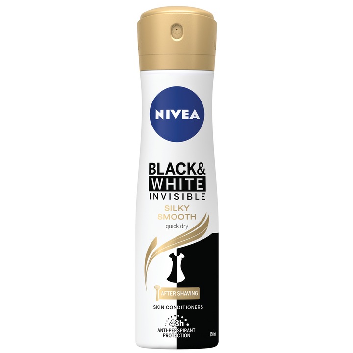 Дезодорант спрей Nivea Invisible for Black & White Silky Smooth, 150 мл