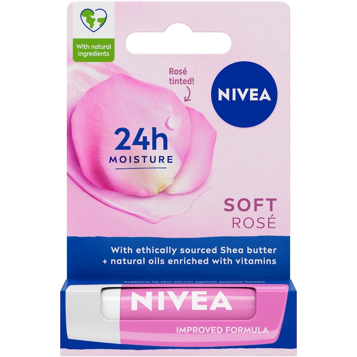 Балсам за устни Nivea Lip Care Rose, 4.8 гр