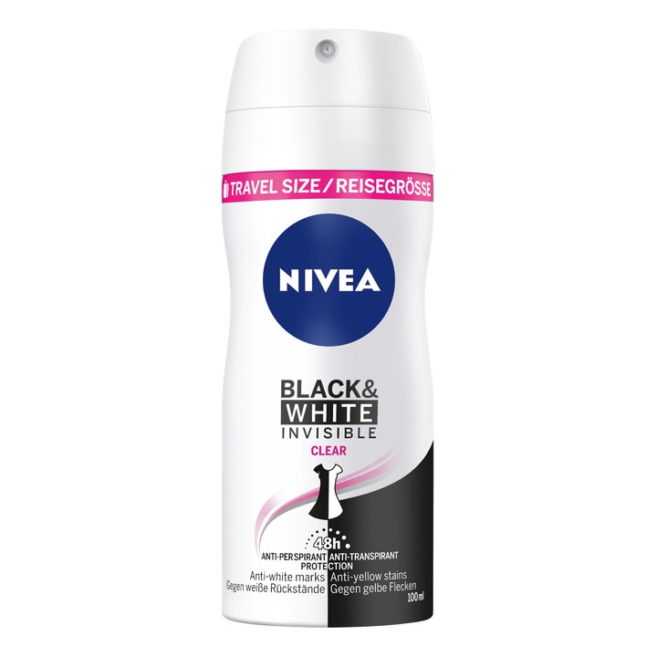 Deodorant spray Nivea Black&White Clear, 100 ml