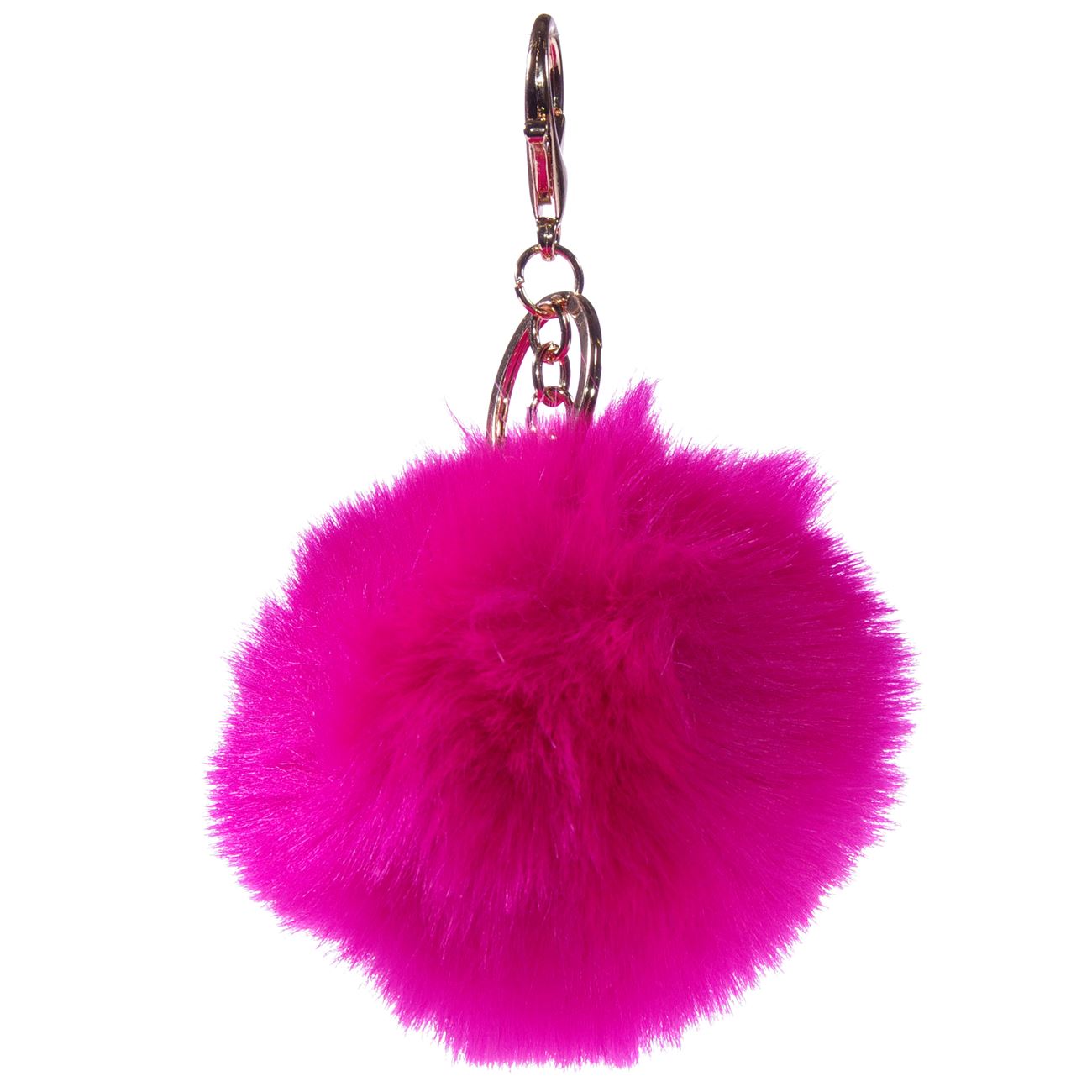 Breloc pentru chei, Zola, roz pom-pom, 10cm