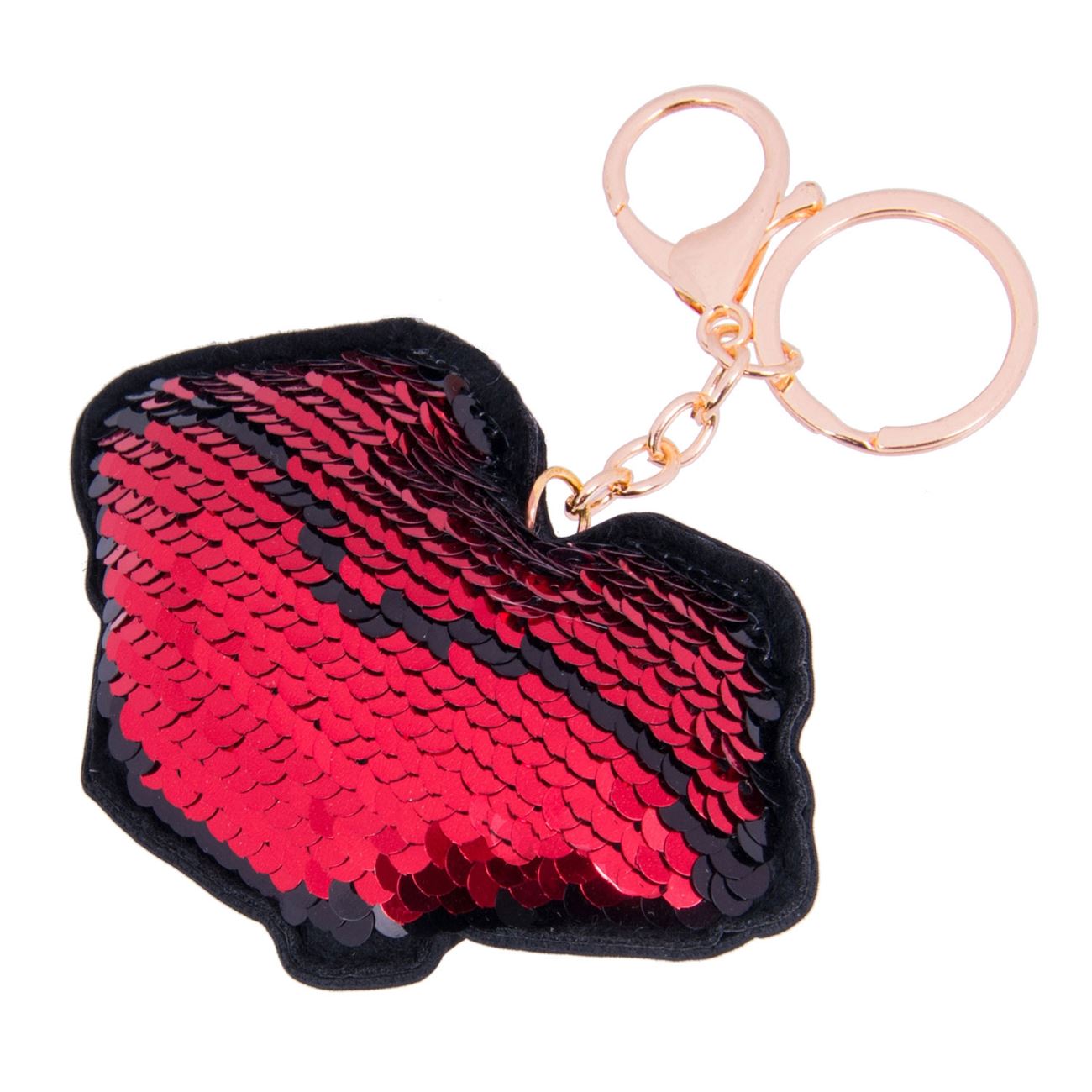 Breloc, Zola, in forma de buze, rosu/negru, 5 cm