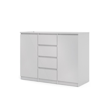 Comoda Naia, Tvilum, 4 sertare, 2 usi, Alb Lucios Comoda Naia, Tvilum, 4 sertare, 2 usi, Alb Lucios