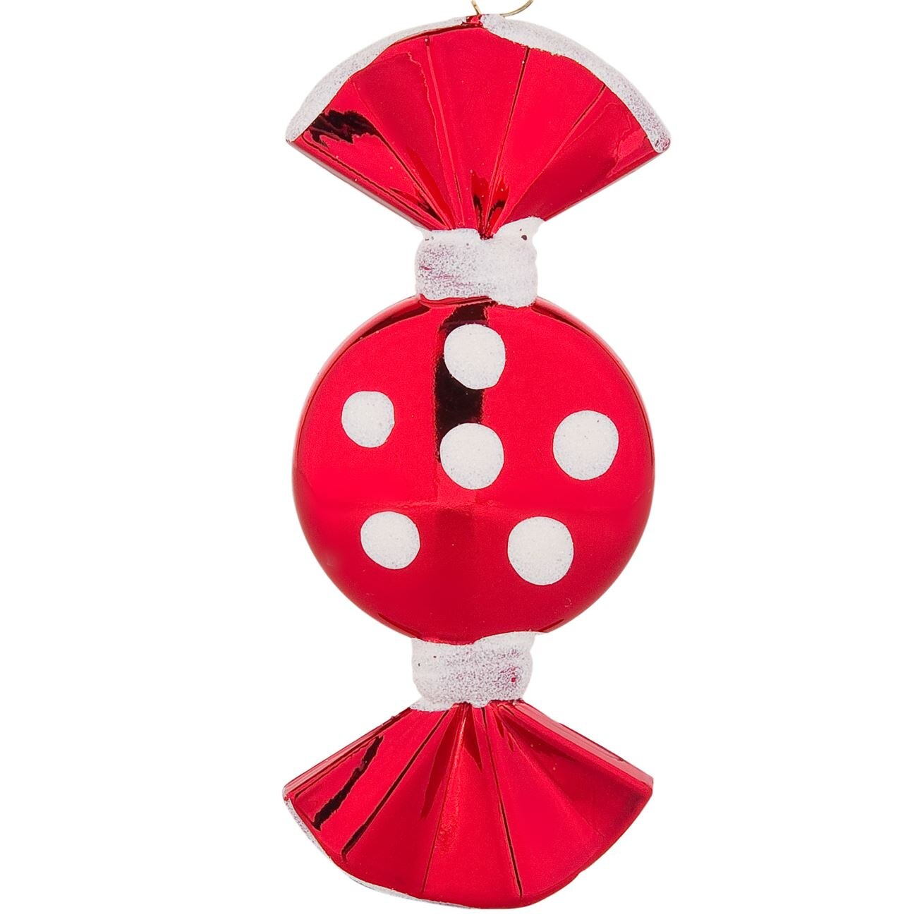 Set globuri bomboana, de brad pentru Craciun, Marbest Grand Shop , 10 cm, rosu, 3 buc