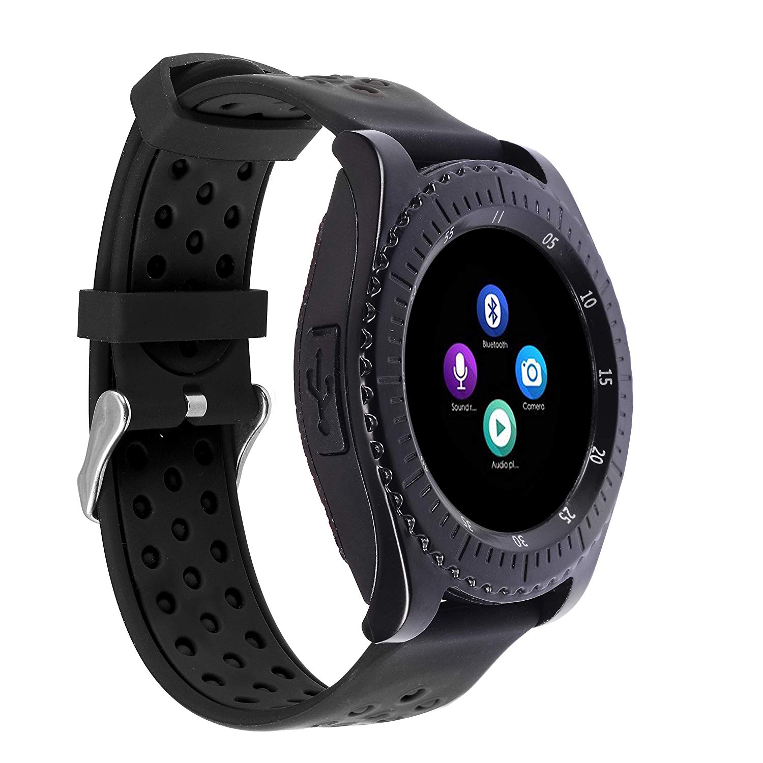 Смарт часовник Smartwatch Z3, Със сим карта и камера, Bluetooth, Черен ...