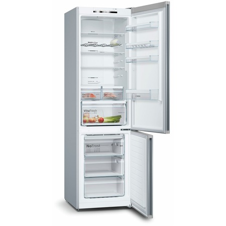 Combina frigorifica Bosch KGN39VL306, 366 l, Clasa A++, No Frost, VitaFresh, Iluminare LED, H 203 cm, Inox