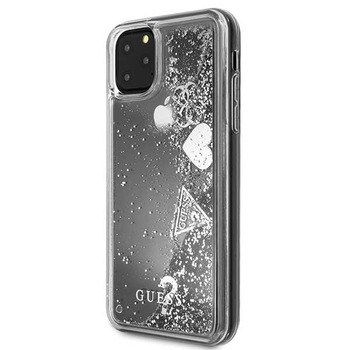 Husa iPhone 11 Pro Guess Glitter Hearts Silver Husa iPhone 11 Pro Guess Glitter Hearts Silver