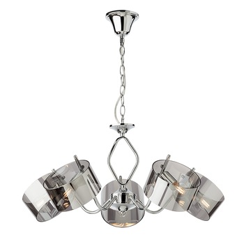 Lustra Redo Duke, crom, sticla fume, 5XE14, 01-1511 Lustra Redo Duke, crom, sticla fume, 5XE14, 01-1511