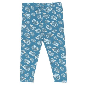 Pantaloni pentru fetite din jerseu moale de bumbac organic, print arici, Alb/ Albastru Pantaloni pentru fetite din jerseu moale de bumbac organic, print arici, Alb/ Albastru