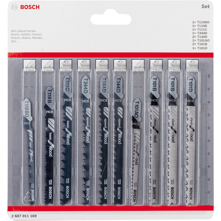 Bosch Fűrészlap készlet fához, 10 darab