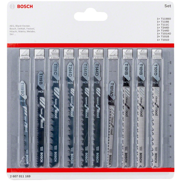 Set 10 Lame fierastrau vertical Bosch pentru lemn