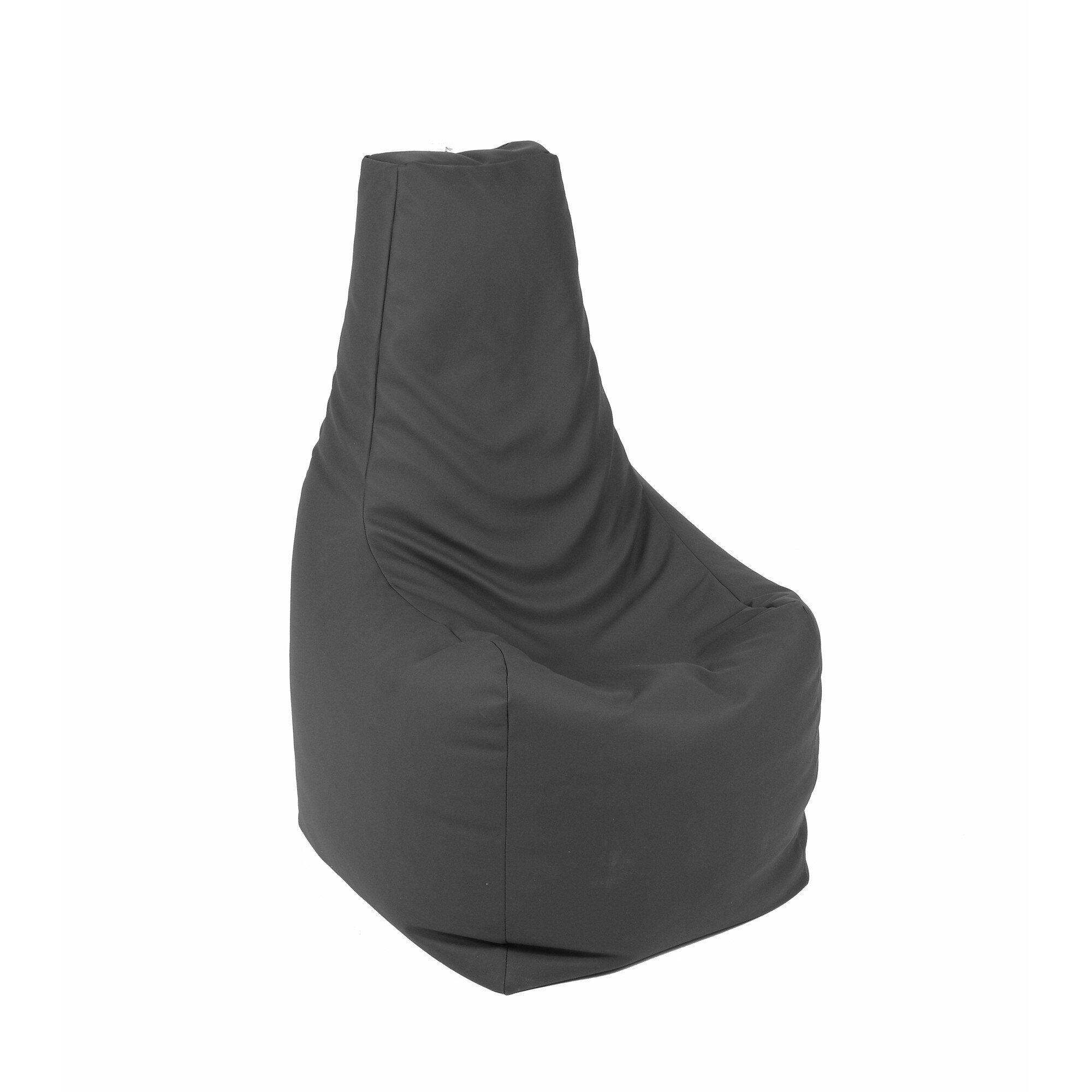 Fotoliu (Mediu) Sunlounger - Dark Grey (GAMA PREMIUM PU) umplut cu perle polistiren (fotoliu para marca Pufrelax) Fabricat in Romania