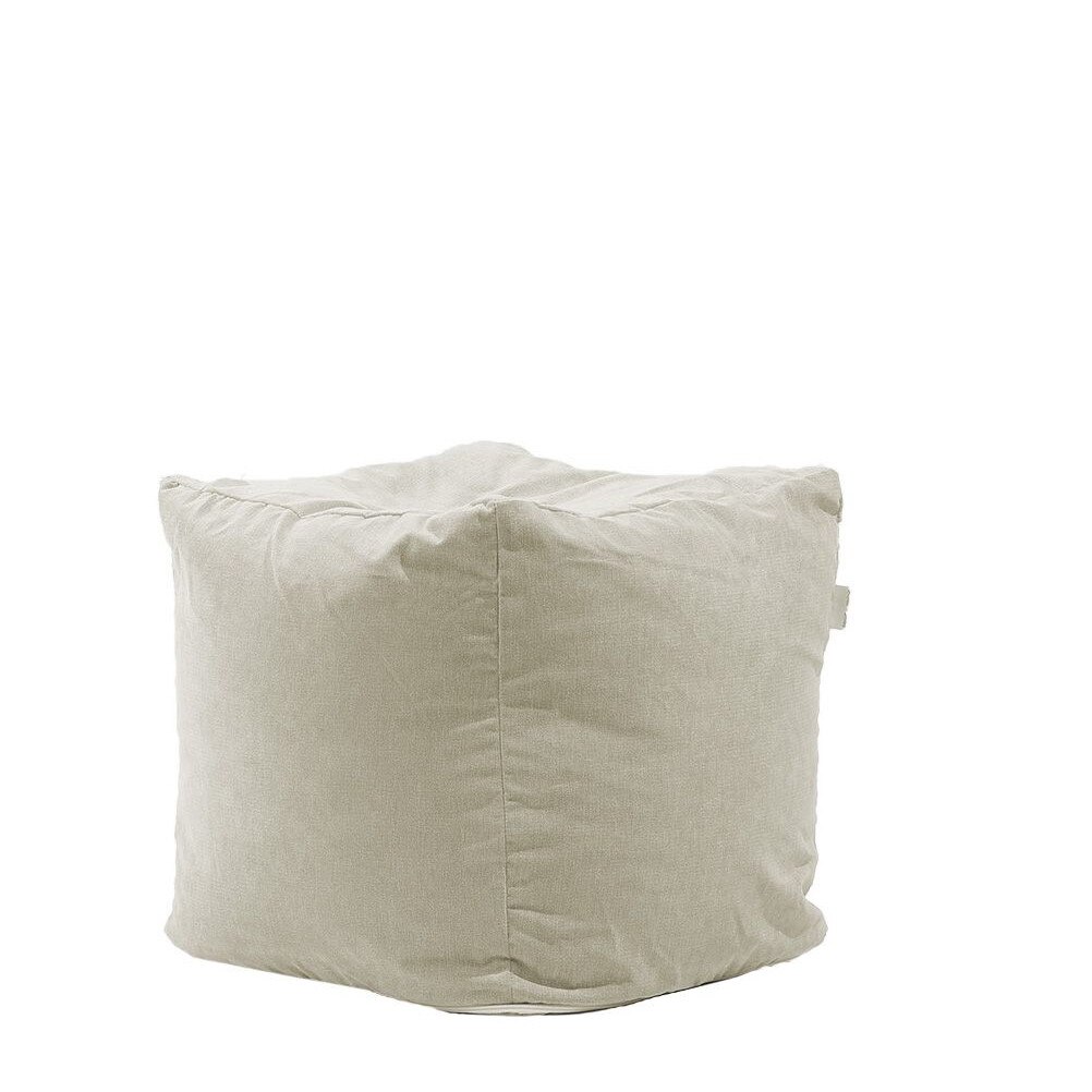 Fotoliu Pufrelax Taburet Cub (Gama Premium), - Rainy Day cu husa detasabila textila, umplut cu perle polistiren