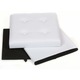 Taburet Pliabil cu Spatiu de Depozitare FizioTab®, Tip Cutie, Otoman, Piele Ecologica, 38X38X38 cm, Alb