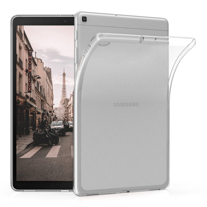 Husa tip carcasa Kwmobile pentru Samsung Galaxy Tab A 10.1 inch (2019), TPU, transparent, anti-alunecare