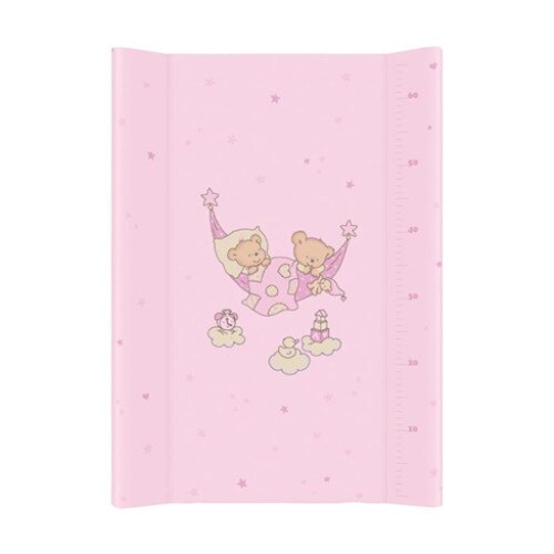 Blat de infasat cu intaritura Ursuletii somnorosi Roz 80x50 cm