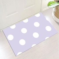 covor intrare impermeabil pres pvc art factory buline albe pe fundal lila 50 x 70 cm imagen 5_0_
0