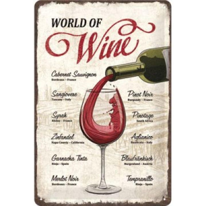 World of Wine fémtábla