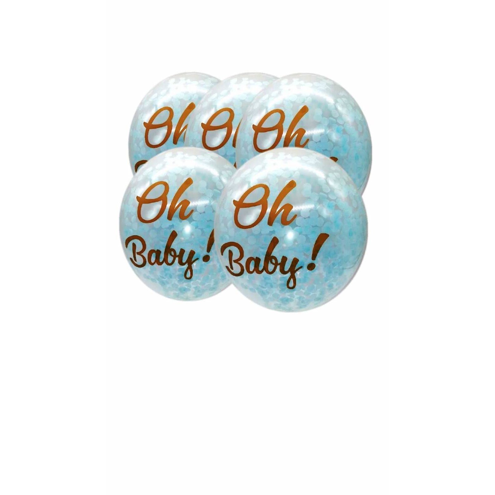 Set de 20 baloane cu confeti-Oh baby-Albastru