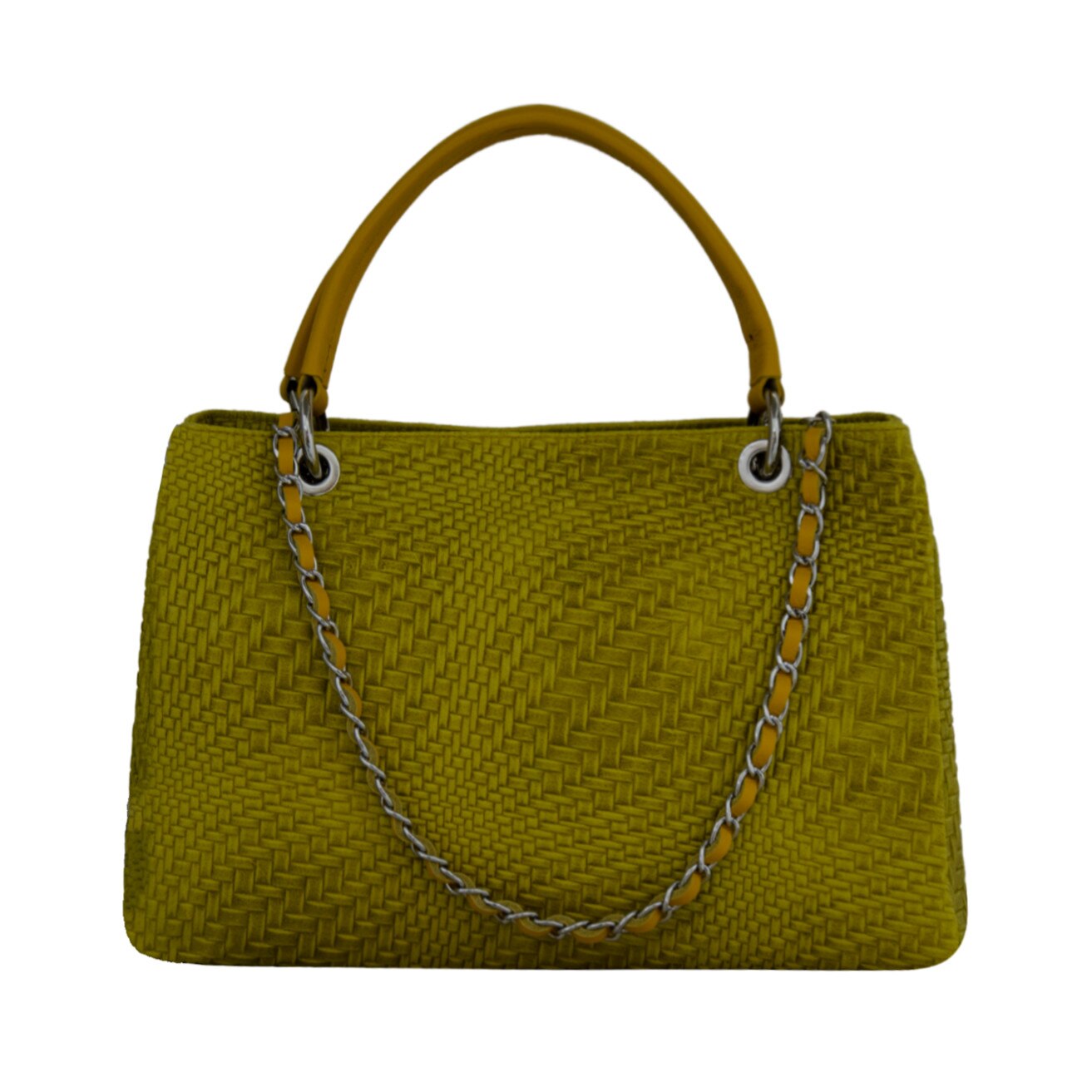 Geanta de dama din piele naturala, Olivia galben