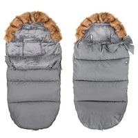 Sac iarna carucior cu blanita detasabila Mevis Delux Dark Grey, gri