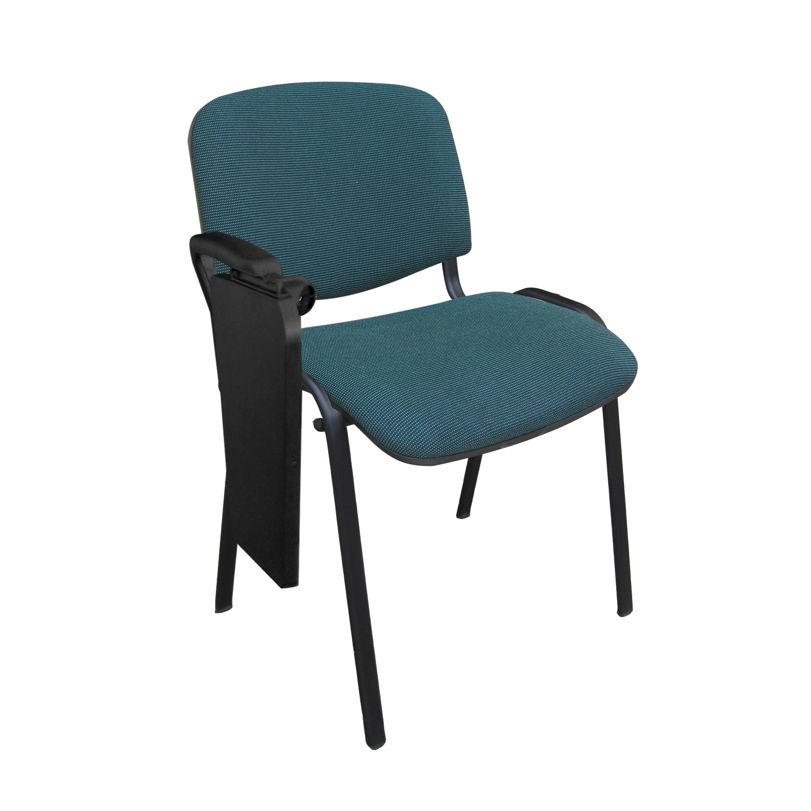 Scaun vizitator MF ISO BLACK cu masuta, albastru-canar/negru stofa cagliari