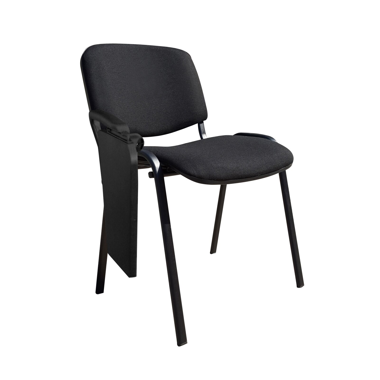 Scaun vizitator MF ISO BLACK cu masuta, negru stofa cagliari