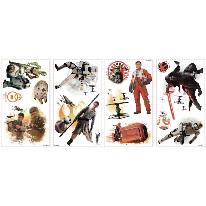 Sticker Personaje THE FORCE AWAKENS | 4 colite de 25,4 cm x 45,7 cm