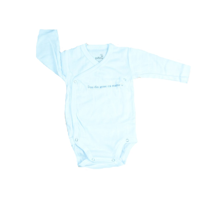 Body cu maneca lunga pentru fete Pifou Model 10 M10-A9, Alb