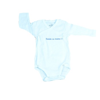 Body cu maneca lunga pentru bebelusi Pifou Model 10 M10-A13, Alb Body cu maneca lunga pentru bebelusi Pifou Model 10 M10-A13, Alb