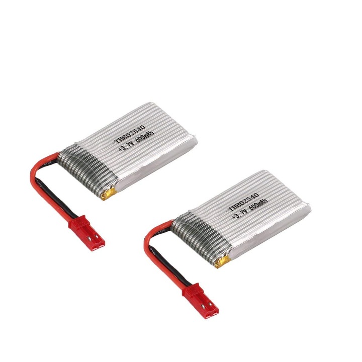 Baterie lipo, JXD 509G-22, 3.7V 600mAh, cu dop JST pentru JXD 509G RC Quadcopter, 1 set de 2 buc.