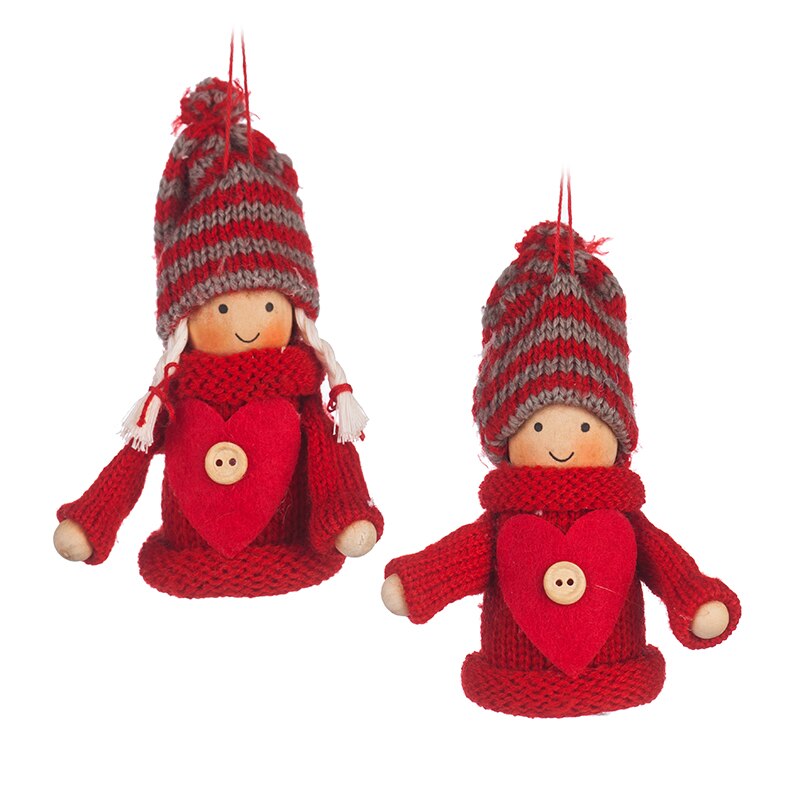 Set podoabe de brad 2 figurine hand made, 11 cm