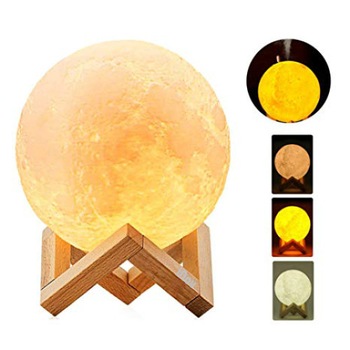 Lampa de veghe cu umidificator de aromaterapie, Luna iNOV Moon 3D, 880 ml, 13 cm, lumina 3 culori + stand lemn Lampa de veghe cu umidificator de aromaterapie, Luna iNOV Moon 3D, 880 ml, 13 cm, lumina 3 culori + stand lemn