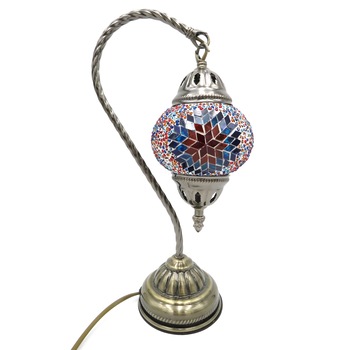 Veioza, mozaic din sticla lucrat manual, multicolor, oriental, 42 cm, E8 Veioza, mozaic din sticla lucrat manual, multicolor, oriental, 42 cm, E8