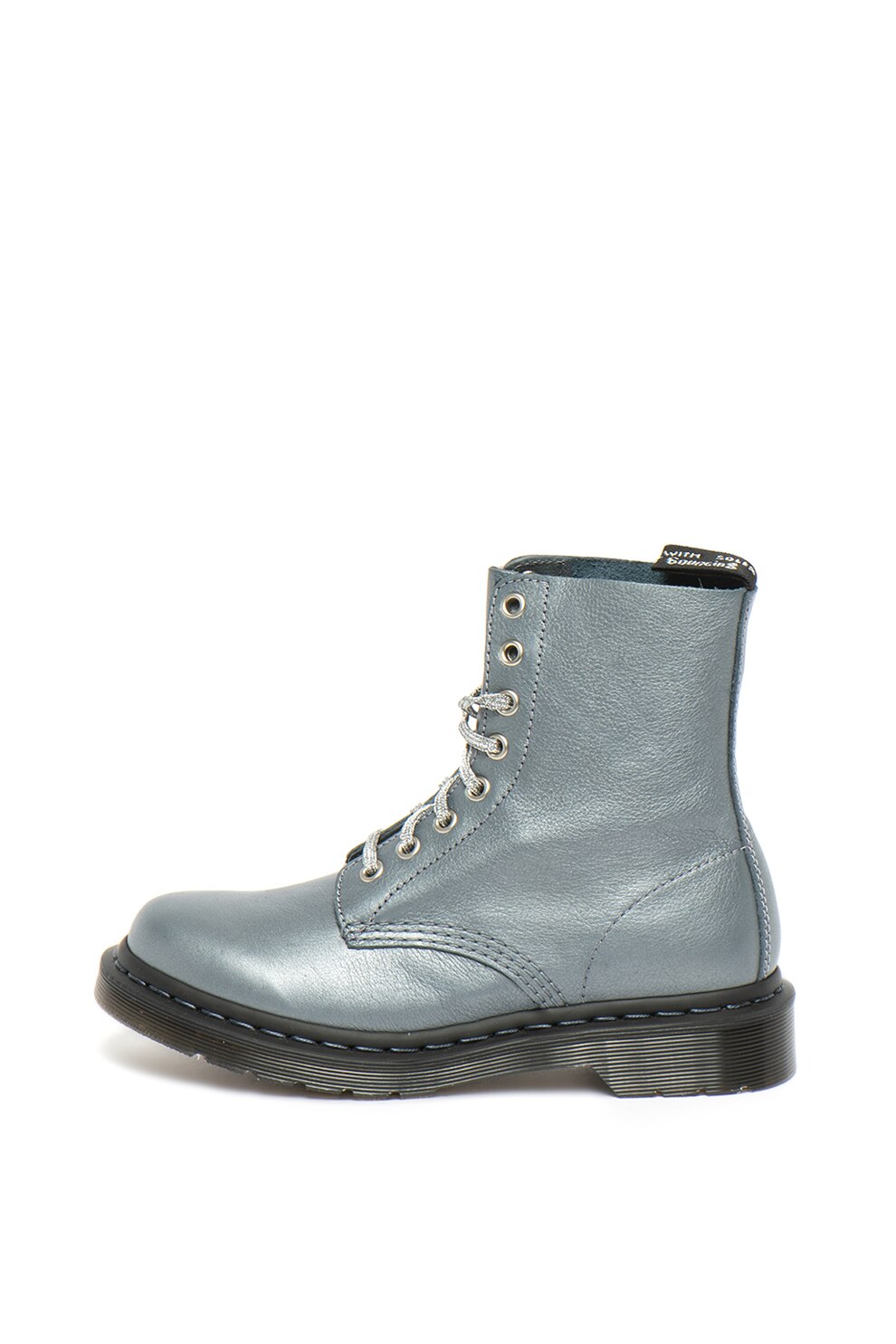 Dr. Martens, Bocanci de piele 1460 Pascal, Argintiu inchis, 3