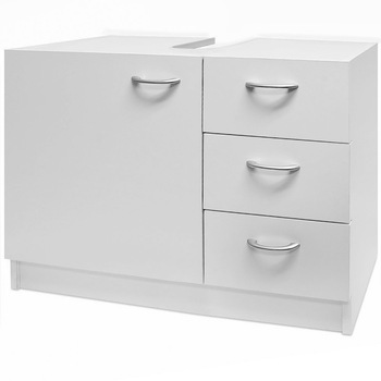Baza mobilier baie cu 3 sertare si spatiu de depozitare, Alb, 63x54 cm, Ego Baza mobilier baie cu 3 sertare si spatiu de depozitare, Alb, 63x54 cm, Ego