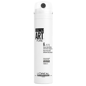 Fixativ L'Oreal Professionnel Tecni.Art Pure 6 Fix, cu difuzie tripla de fixare, 250 ml Fixativ L'Oreal Professionnel Tecni.Art Pure 6 Fix, cu difuzie tripla de fixare, 250 ml