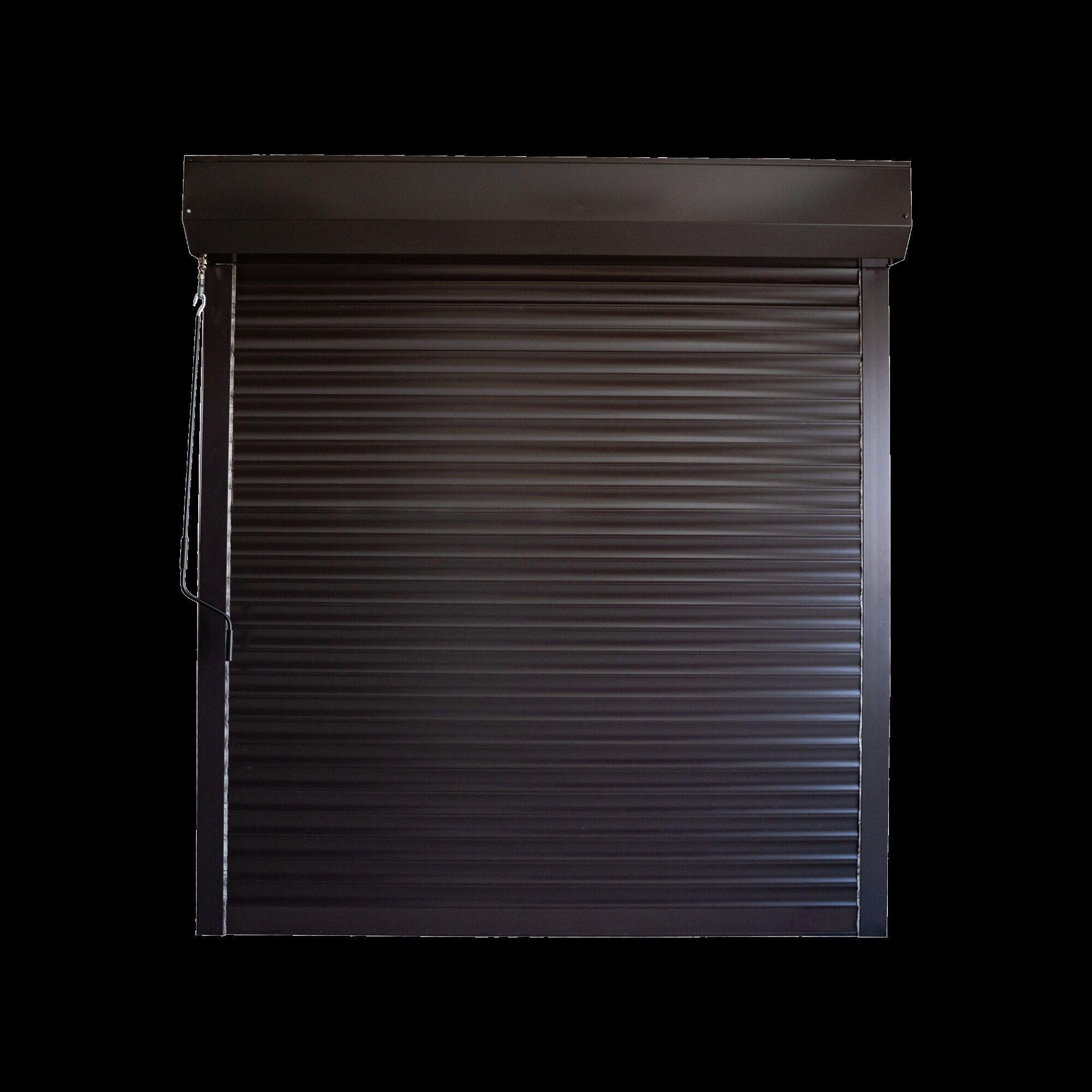 Usa de garaj tip rulou BFT , aluminiu , electrica , maro 8019 , L3150 x2700 H , lamela 77 mm