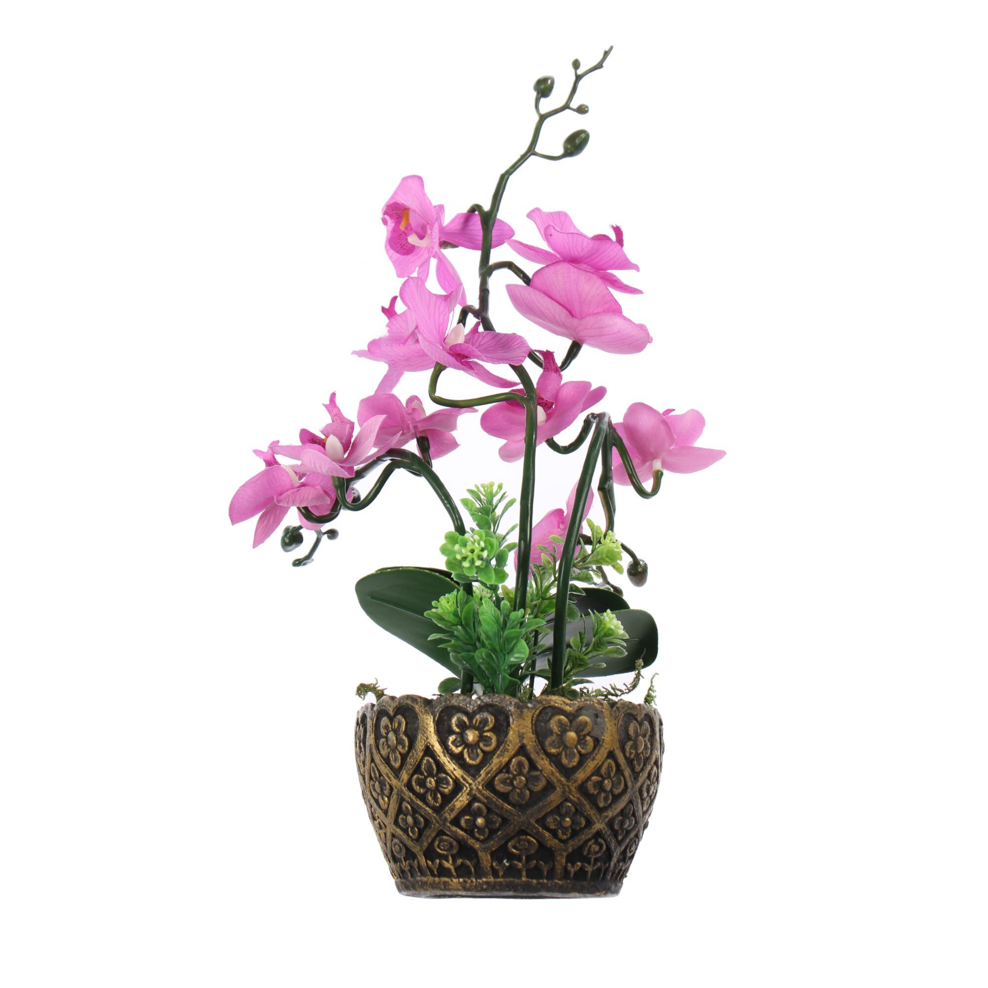 Orhidee artificiala iMKⓇ, H 25 cm, Rezistenta la umiditate, Roz, Aspect natural, AN